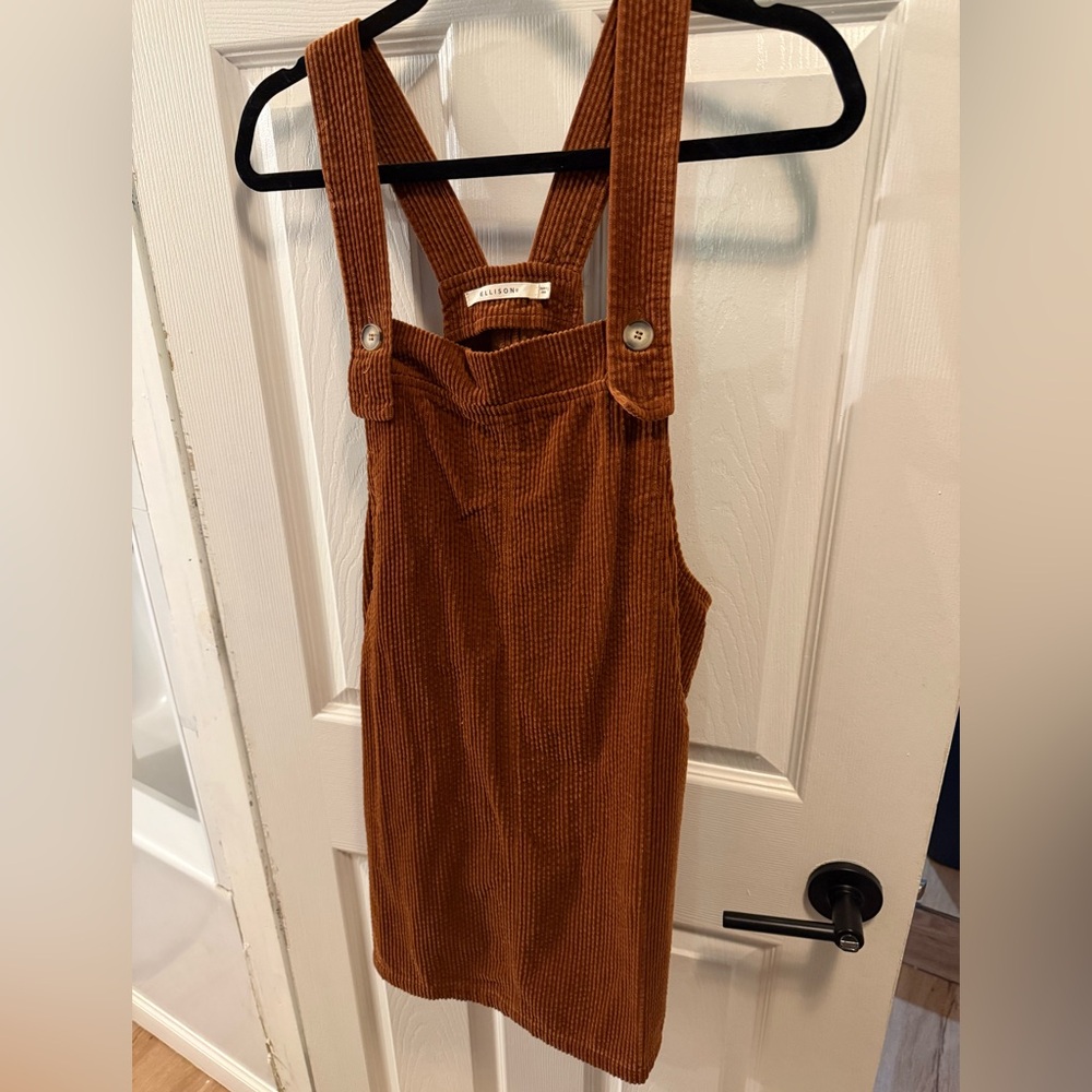 Ellison Terracotta Corduroy Dress/Overalls